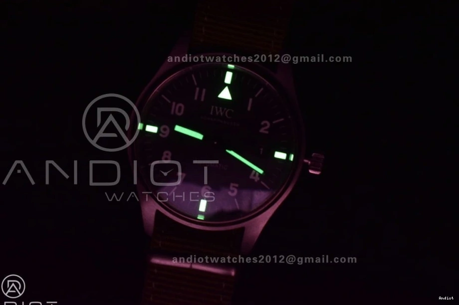 Strap Best IW327007 Green Nylon A35111 XVIII Dial Mark Edition 1:1 TO “TRIBUTE M+F XI” Black on MARK 0506